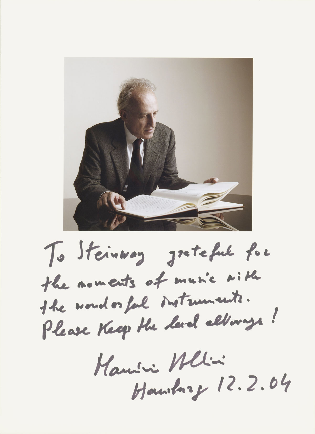 Maurizio Pollini Steinway Widmung